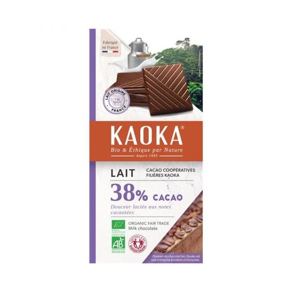 Chocolate Leite 38% Cacau Bio 100 gr - Kaoka