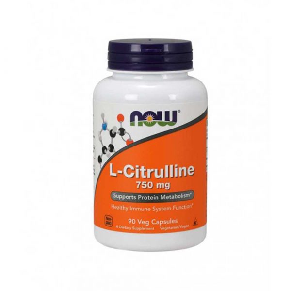 L-Citrulina 750 mg 90 cápsulas vegetais – Now