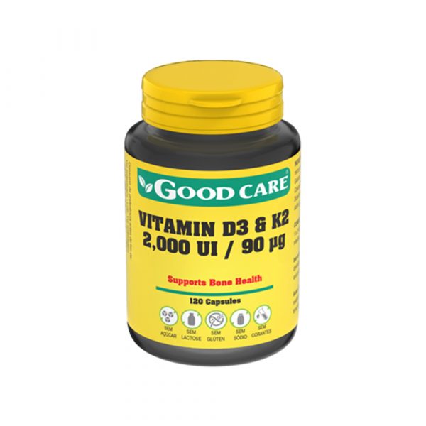 Vitamina D3 & K2 2000 UI/90 µg 120 cápsulas - Good Care