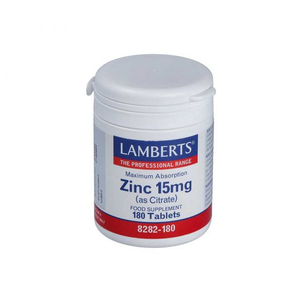 Zinco Citrato 15 mg 180 comprimidos – Lamberts