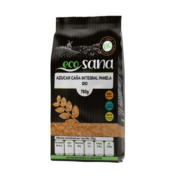 Açúcar Cana Integral Panela Bio 750 g - Ecosana