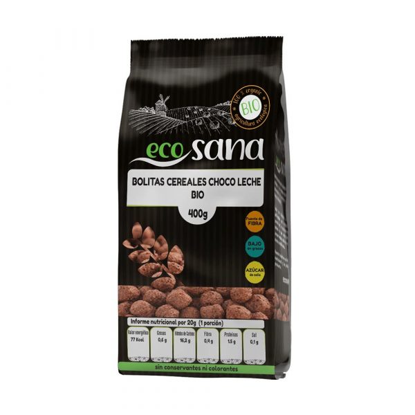 Bolinhas de Cereais Choco Leite Bio 400 g - Ecosana