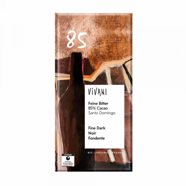 Chocolate de 85% Cacau da marca Vivani