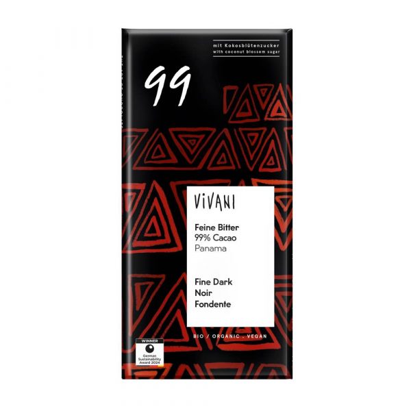 Chocolate 99% de Cacau da marca Vivani