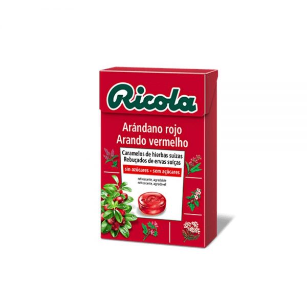 Rebuçados Arando Vermelho sem açúcar 50 gr - Ricola