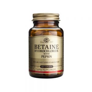 Betaine Hydrochloride With Pepsin 100 cápsulas - Solgar