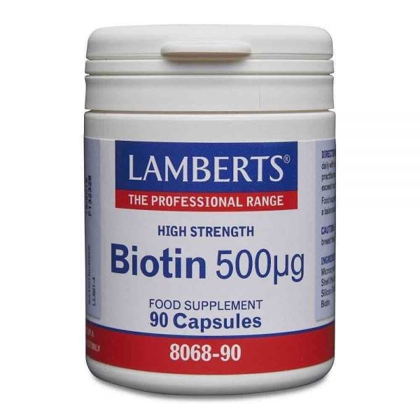 Biotina 500g 90 Cápsulas - Lamberts