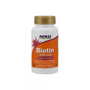 Biotina 5000 mcg 60 cápsulas vegetais - Now