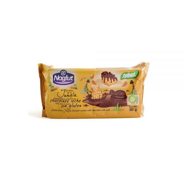 Bolachas Animais da Selva Cobertas com Chocolate 60 g - Noglut