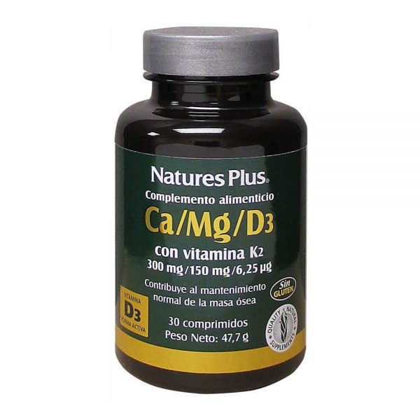 Ca/Mg/D3 + K2 30 comprimidos - Natures Plus