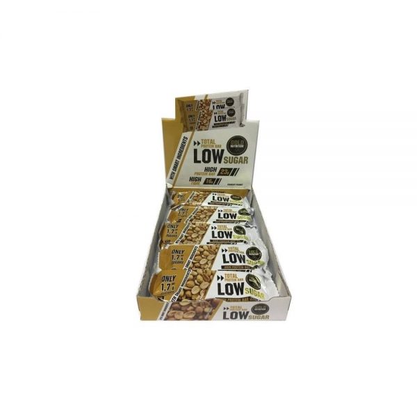 Barrita Proteica Bajo en Azúcar Cacahuete Crocante Pack 10 unidades - Gold Nutrition