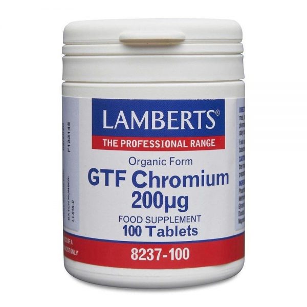 Crómio GTF 200 UG 100 comprimidos - Lamberts