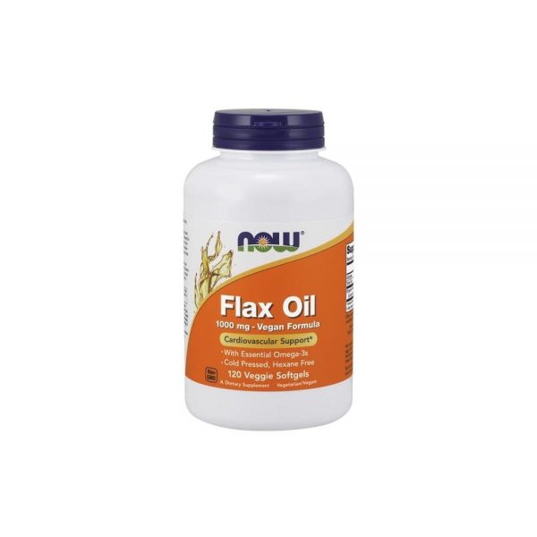 Flax Oil Organic 1000 mg 120 softgels - Now