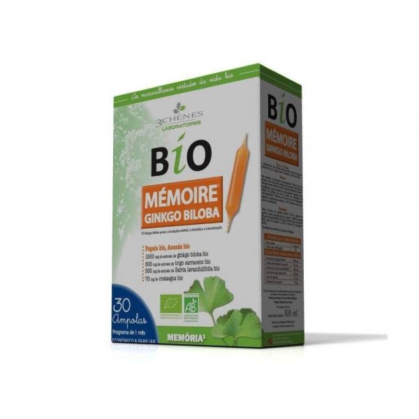 Bio Memória Ginkgo Biloba 30 ampolas - 3 Chênes