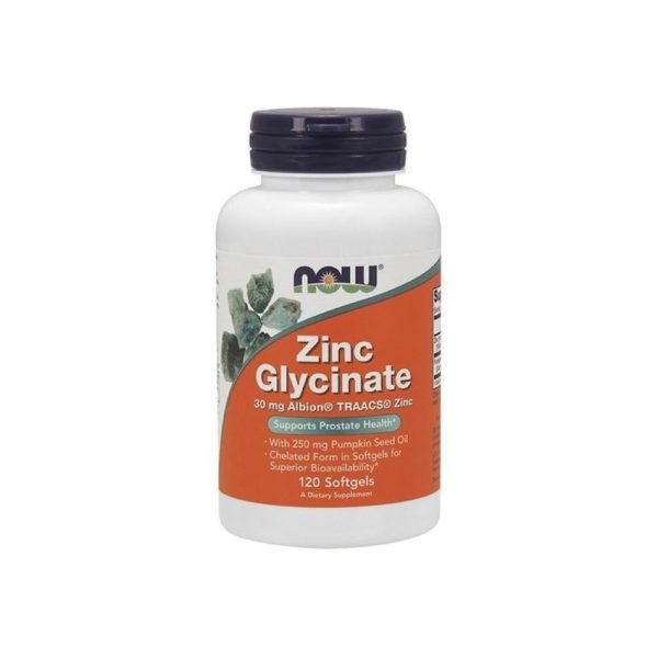 Glicinato de Zinc 30 mg 120 cápsulas vegetais - Now