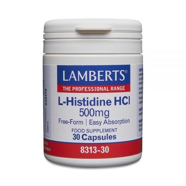 L-Histidina HCL 500 mg 30 cápsulas - Lamberts