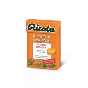 Rebuçados Laranja Menta sem açúcar 50 gr - Ricola