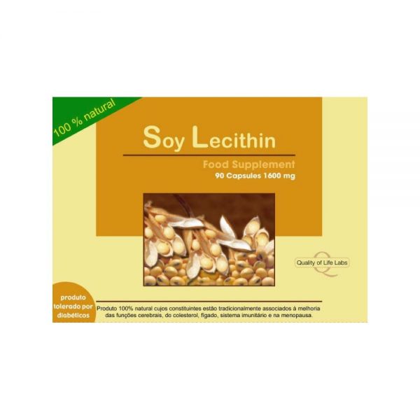 Lecitina de Soja 1600 mg 90 cápsulas - Quality of Life