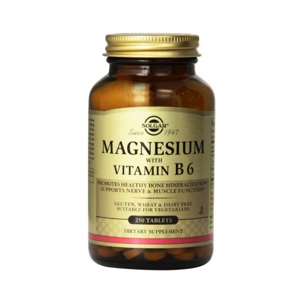 Magnésio com Vitamina B6 250 cápsulas - Solgar