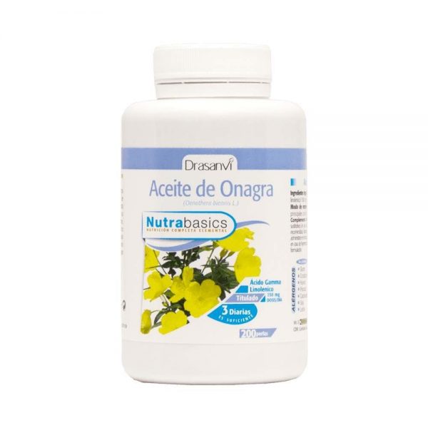 Óleo de Onagra 500 mg 200 cápsulas - Nutrabasics Drasanvi