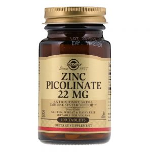 Picolinato de Zinco 22 mg 100 cápsulas - Solgar