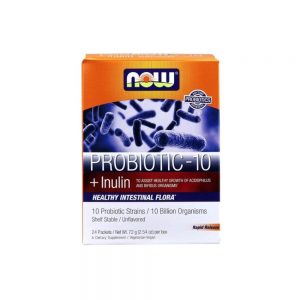 Probiotico-10 + Inulina 24 saquetas - Now