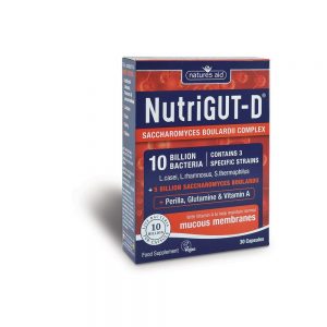 Probiótico NutriGUT- D 10 Bill Bacterias 30 cápsulas - Natures Aid