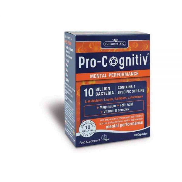 Probiótico Pro-Cognitiv 10 Billones Bacterias 60 cápsulas - Natures Aid