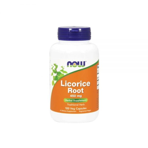 Licorice Root 450 mg 100 cápsulas vegetais - Now