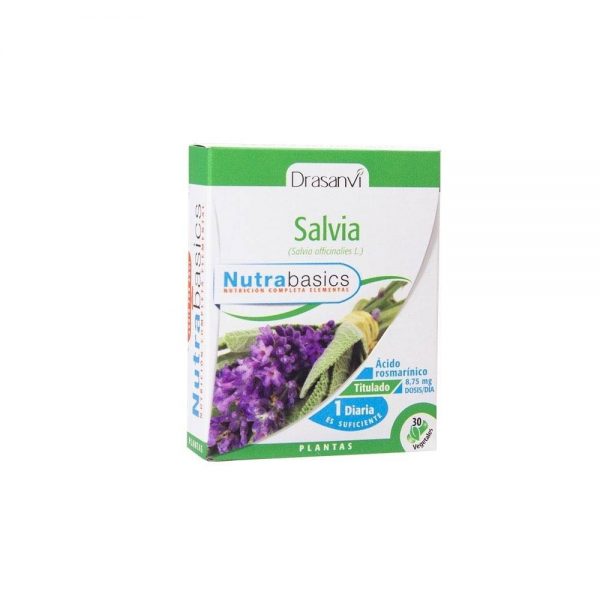 Salvia 30 cápsulas vegetais - Nutrabasics Drasanvi