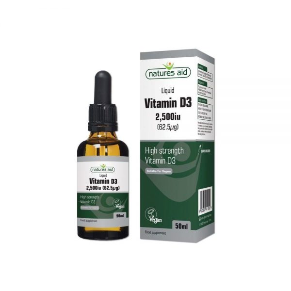 Vitamina D3 2500ui Líquida 50 ml - Natures Aid