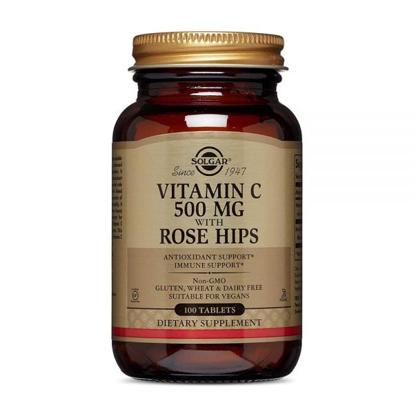 Vitamina C 500 mg com Frutos de Roseira Brava 100 comprimidos - Solgar