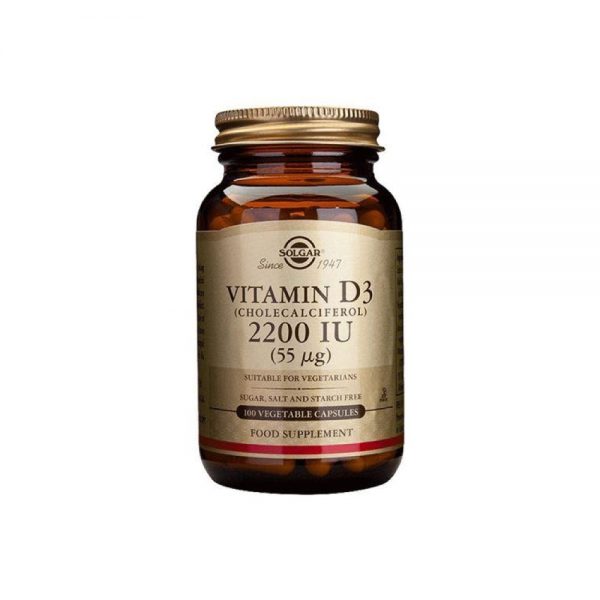 Vitamina D3 2200 IU 100 Cápsulas - Solgar