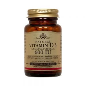 Vitamina D3 600 IU 60 cápsulas - Solgar