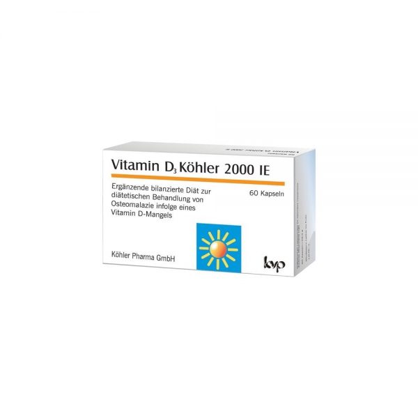 Vitamina D3 Kohler 2000 IE 60 cápsulas - KVP