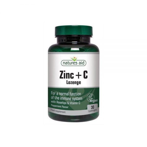 Zinco + Vitamina C + Roseira Brava 30 Losangos - Natures Aid