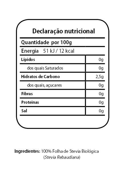 Stevia Verde Tabela Nutricional