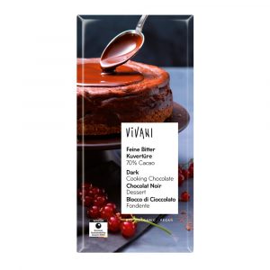 Chocolate 70% cacau para culinária da marca Vivani