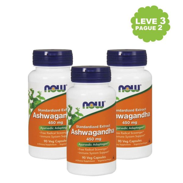Ashwagandha 450 mg Leve 3 Pague 2 - Now