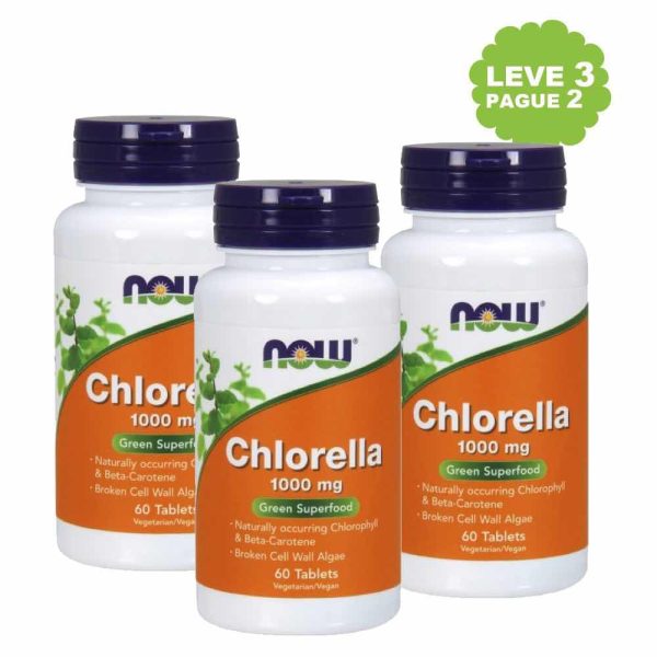 Chlorella 1000 mg Leve 3 Pague 2 - Now