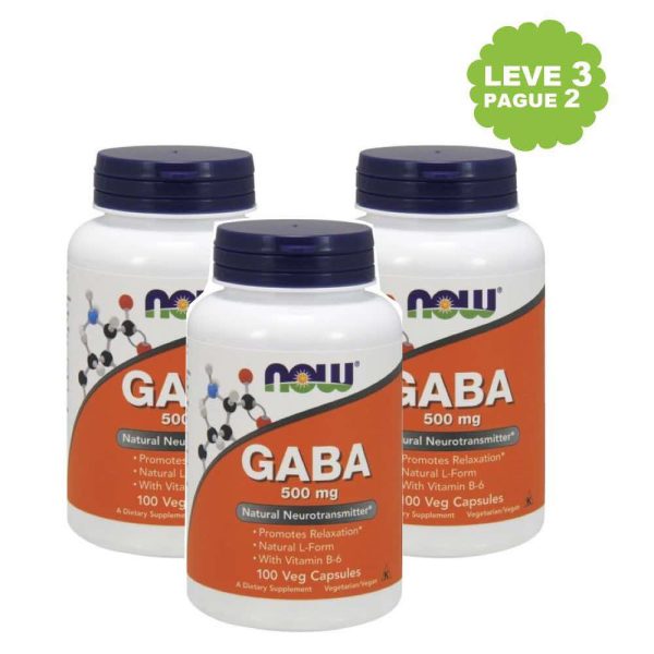 Gaba 500 mg + Vitamina B-6 Leve 3 Pague 2 - Now
