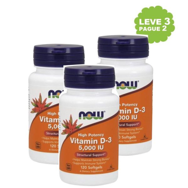 Vitamina D-3 5000IU Leve 3 Pague 2 - Now