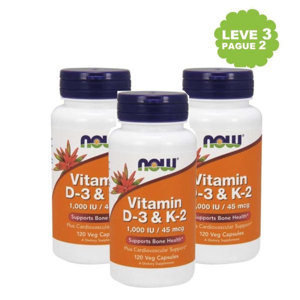 Vitamina D-3 + Vitamin K2 + Vitamin C Lleve 3 Pago 2 - Now