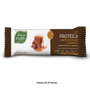 barra proteica de chocolate e caramelo allpura