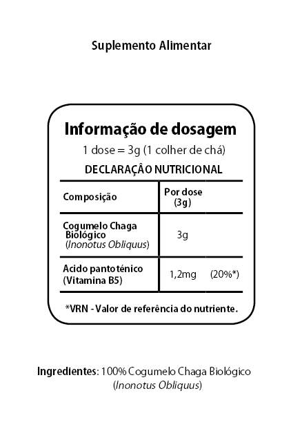 Cogumelo Chaga Tabela Nutricional