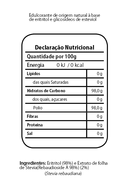 Stevia Sticks Tabela Nutricional