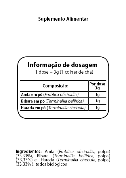 Triphala Tabela Nutricional