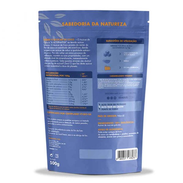 Açúcar de Coco Bio 500g - Iswari - Image 2