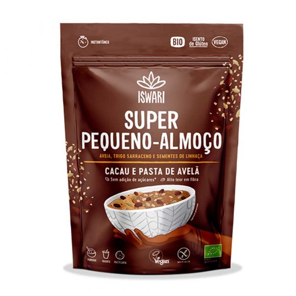 Super Desayuno Bio Pasta de Cacao y Avellanas 360g - Iswari