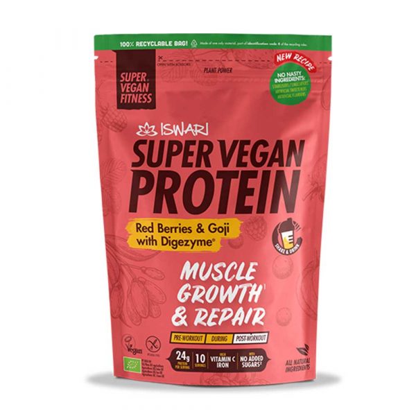 Super Vegan Protein Bio Frutos Vermelhos e Goji 400g – Iswari